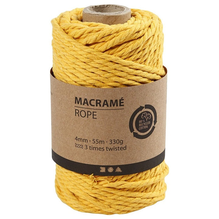 Špaga za makrame 4 mm x 55 m | razne boje - žuta