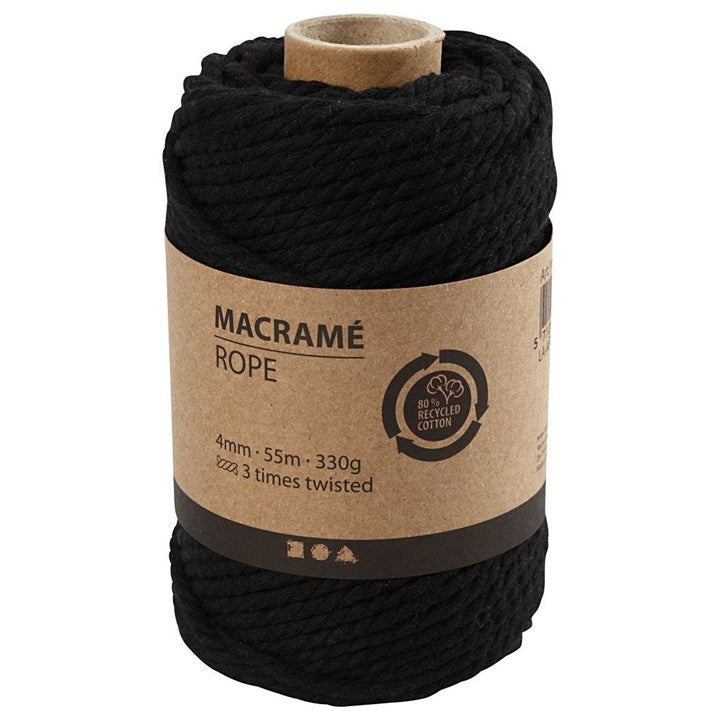 Špaga za makrame 4 mm x 55 m | razne boje - crna