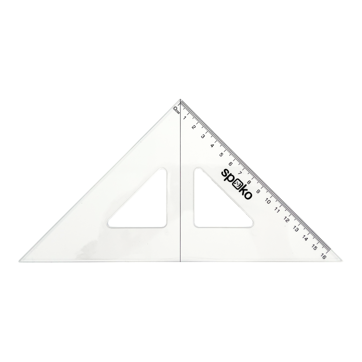 Spoko geotrokut s crtom, 16 cm – prozirna