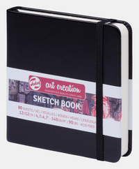 Skic blok Talens Art Creation Black 12 x 12 cm, 140 g, 80 listova, tvrdi uvez