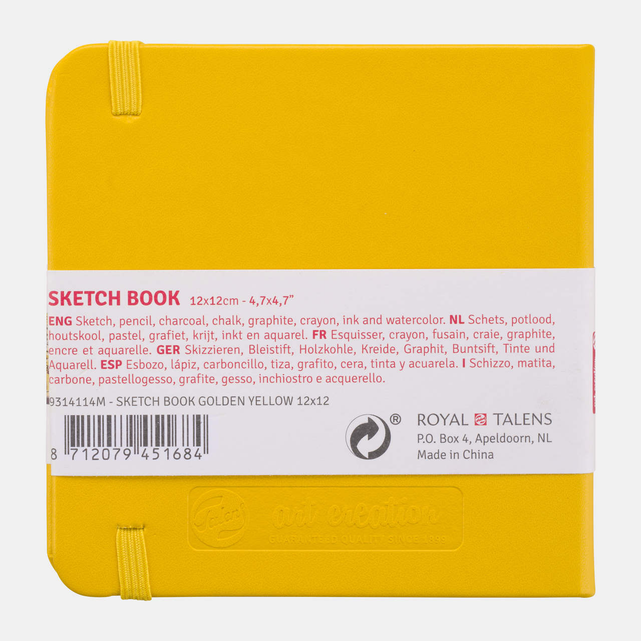 Blok za skiciranje Talens Art Creation Golden Yellow 12 x 12 cm, 140 g/m², 80 listova
