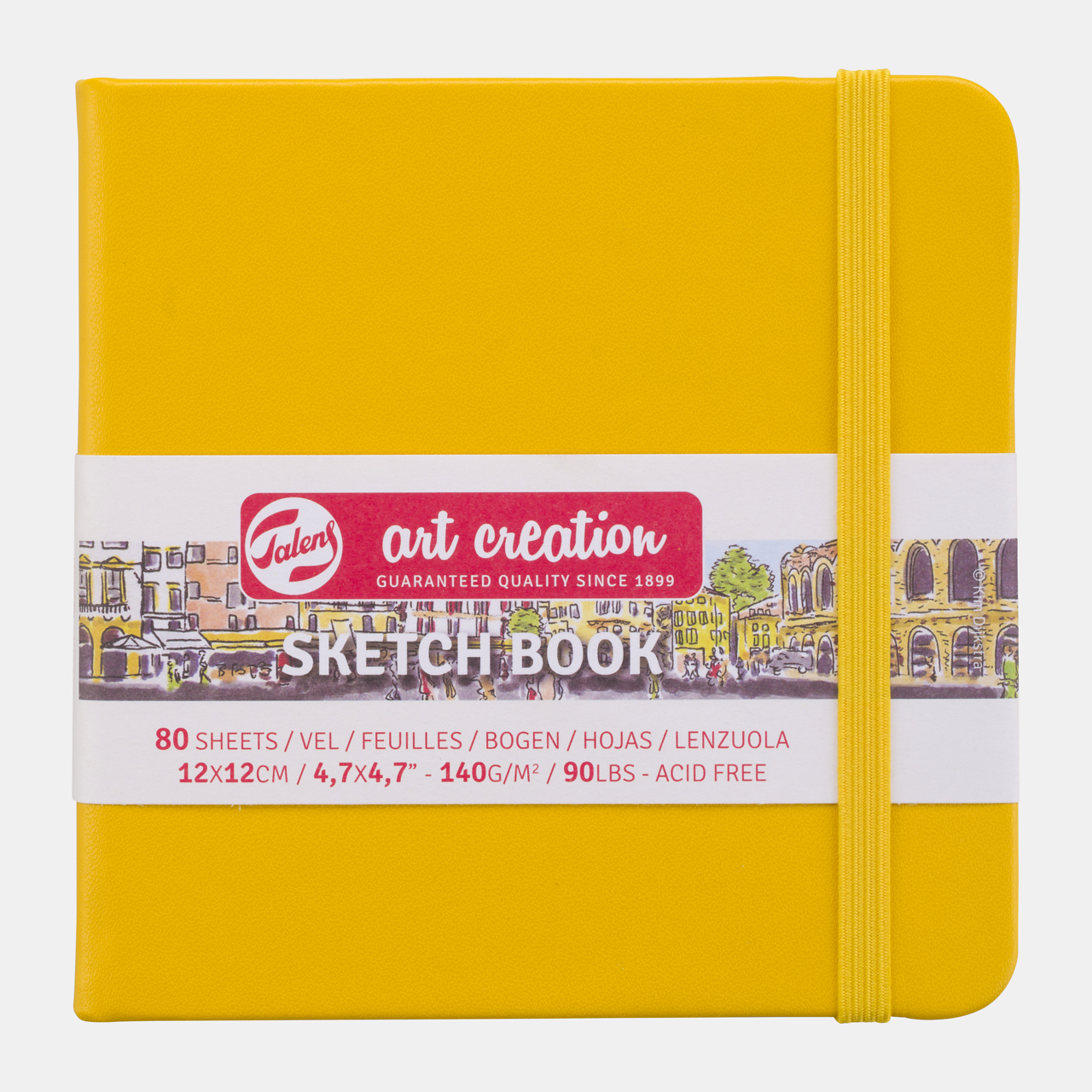 Blok za skiciranje Talens Art Creation Golden Yellow 12 x 12 cm, 140 g/m², 80 listova