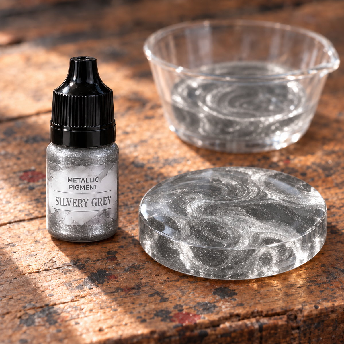 Tekući metalik pigment za smolu 5 ml – srebrna (srebrno siva)