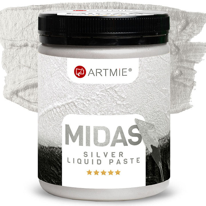 Tekutá metalická pasta ARTMIE MIDAS strieborná | rôzne objemy — obrázok 3