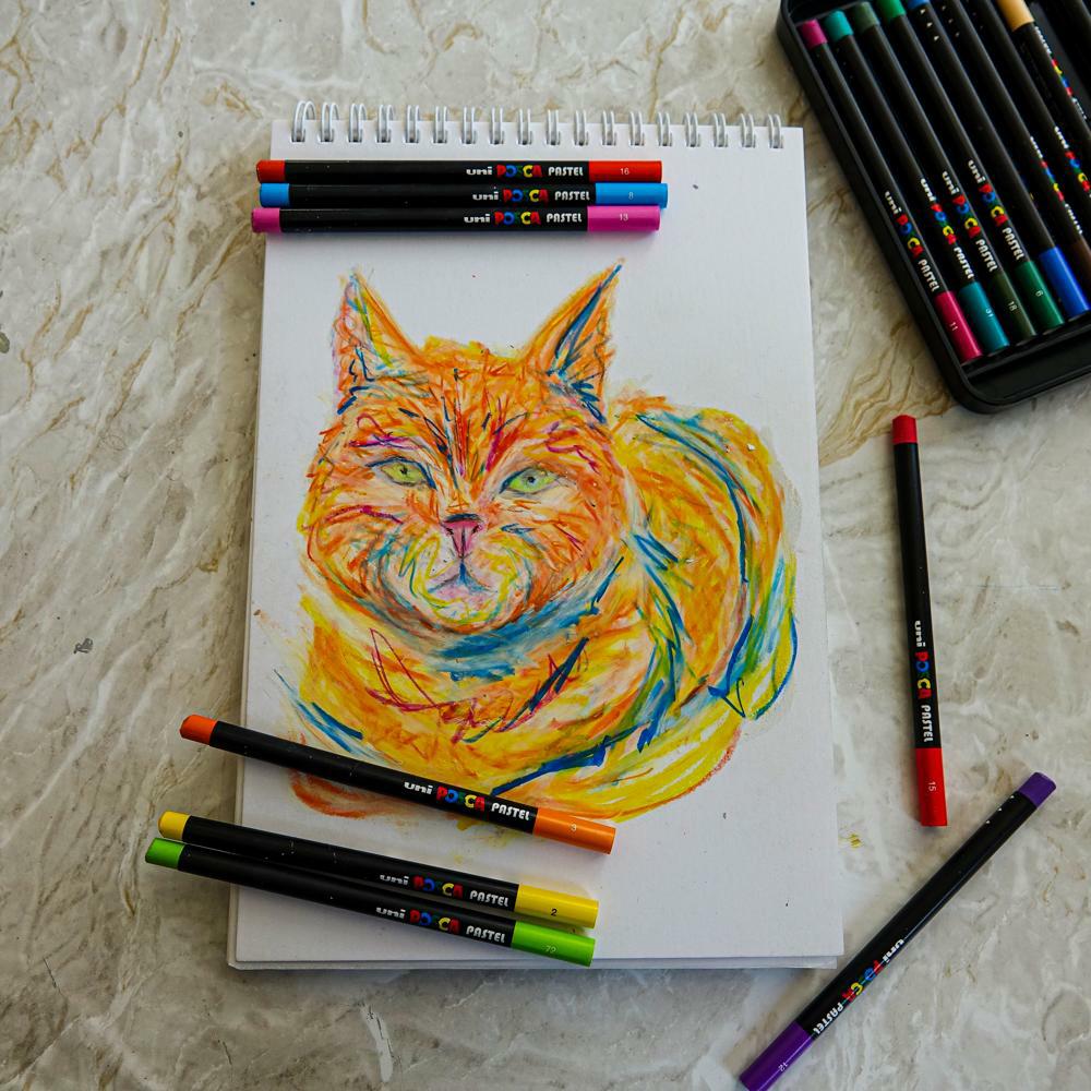 Posca KPA-100 24C voštane pastele, set, miks boja