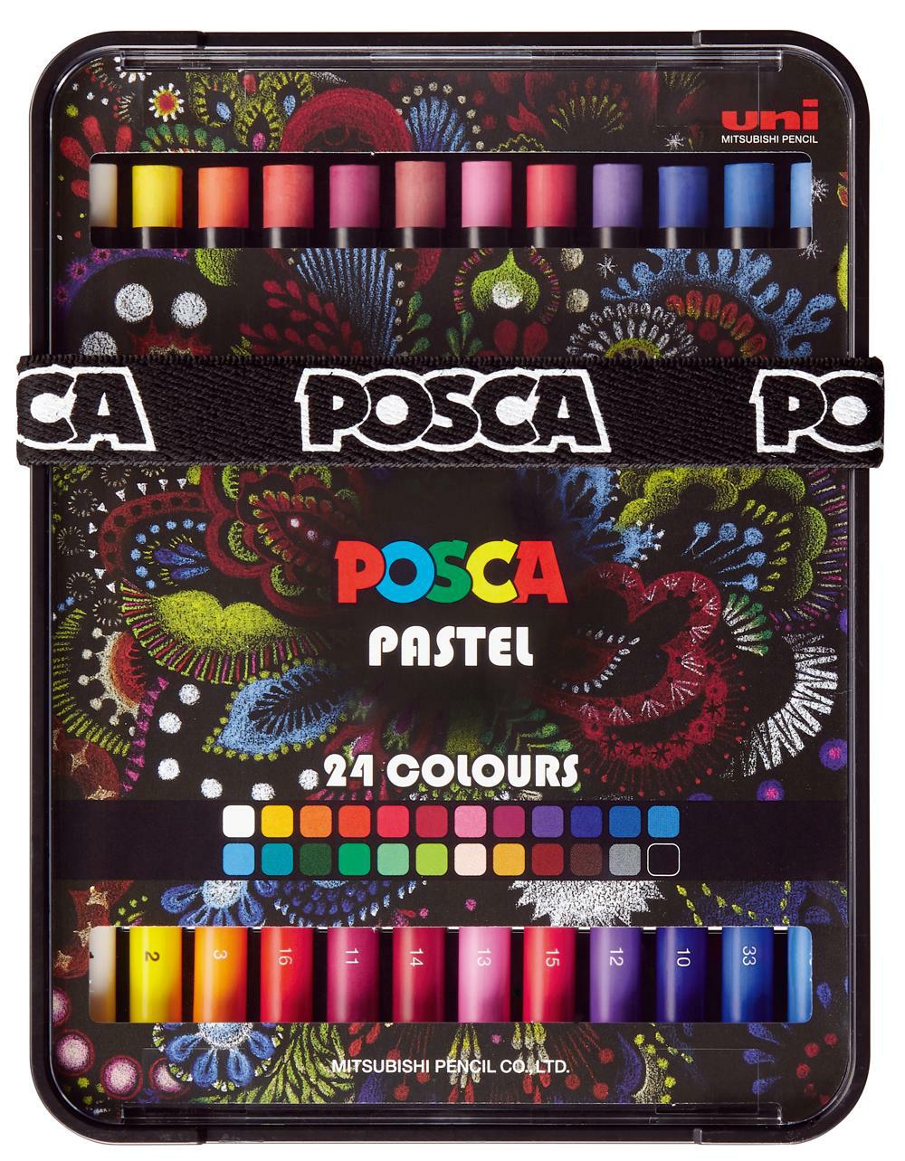 Posca KPA-100 24C voštane pastele, set, miks boja