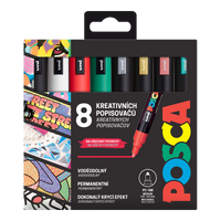 Posca set markera PC-5M CHRISTMAS, 1,8 - 2,5 mm, božićne boje - 8 kom