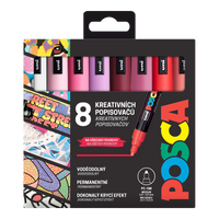 Posca set markera PC-5M, LOVE, 1,8 - 2,5 mm, miks toplih tonova (8 kom)
