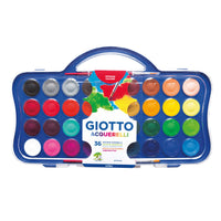 Vodene boje GIOTTO Aquarelli promjer 30 mm, 36 kom s 2 kista