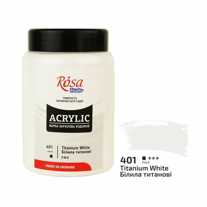 Akrilna boja, 400 ml, ROSA STUDIO – Titan bijela (401)