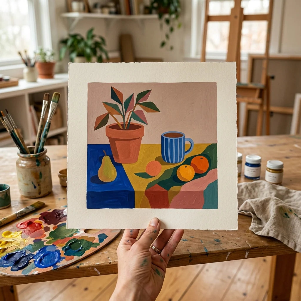 Ilustracija gvašem se suši