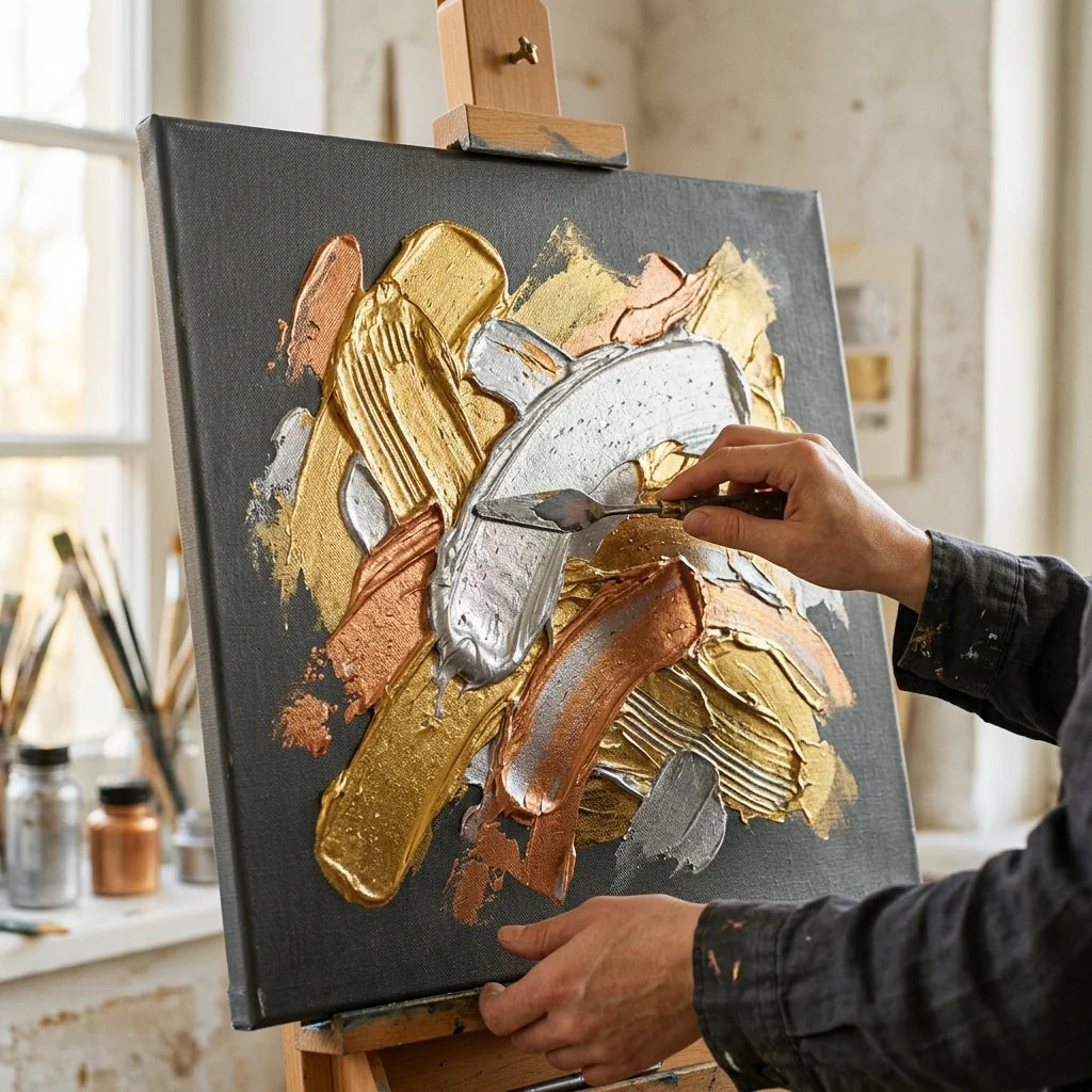 Metalik impasto sa špahtlom