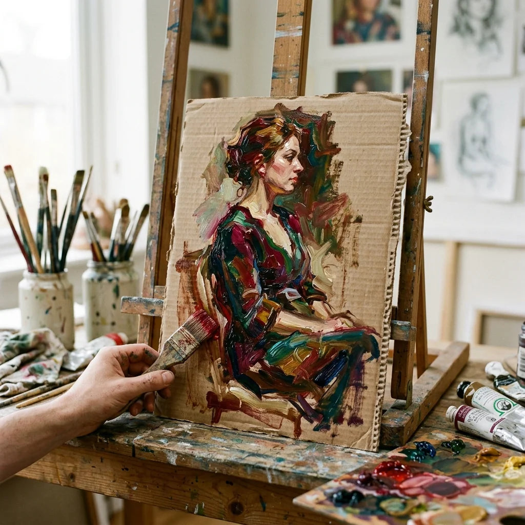 Uljana studija na slikarskom kartonu