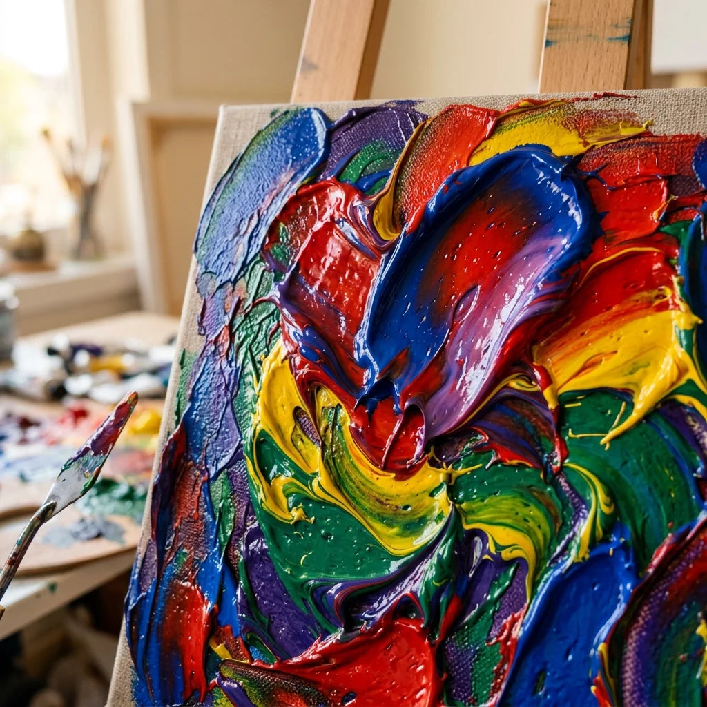 Guste impasto teksture s akrilnom bojom El Greco