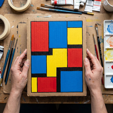 Pop-art motiv naslikan akrilom na kartonu