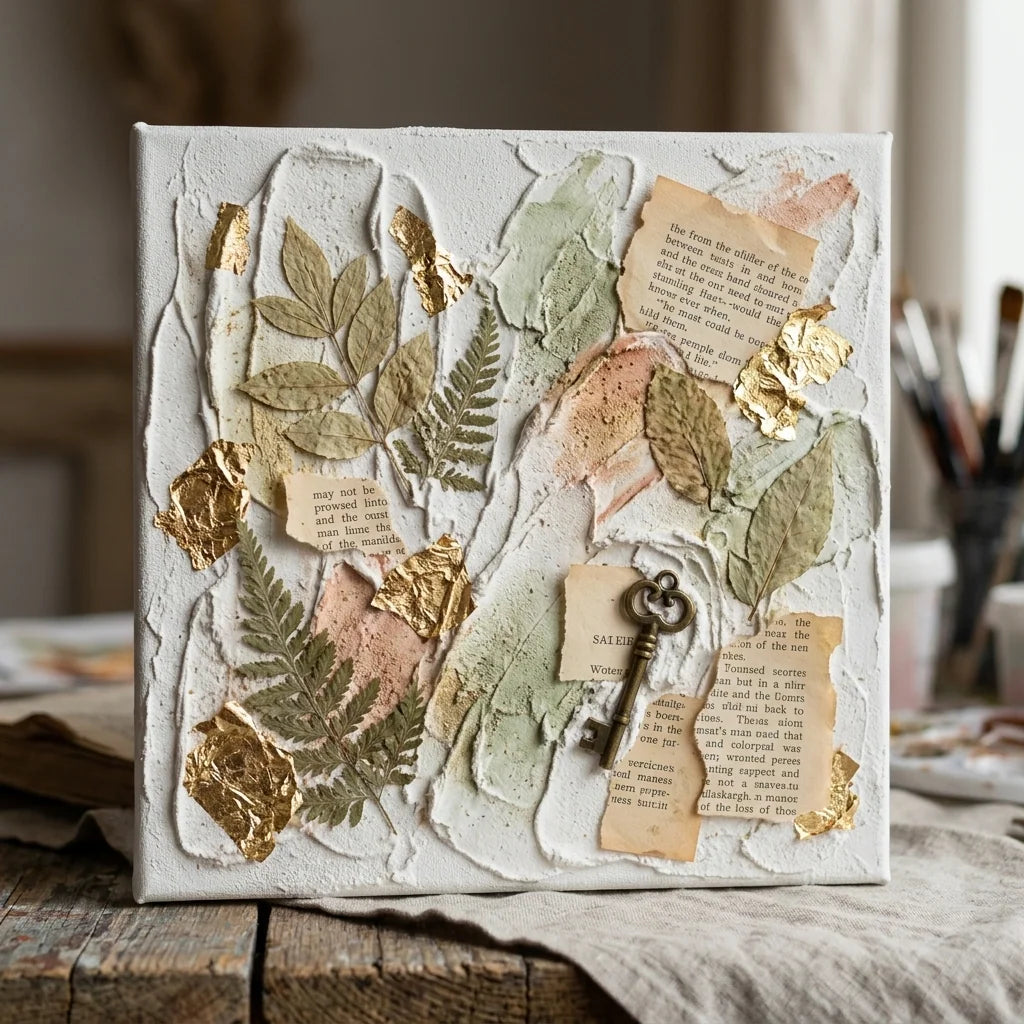 Mixed media kolaž s ARTMIE 3D reljefnom pastom za modeliranje