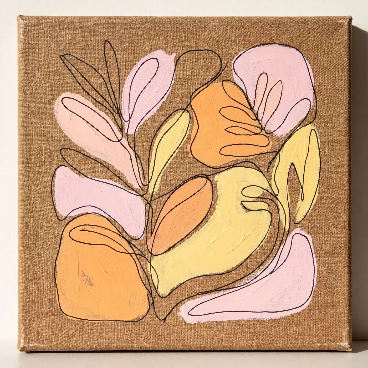 Line art s pastelnim ispunama — kombinirana tehnika na sirovom platnu NATURE ARTMIE