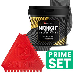 ARTMIE Midnight Black Relief Paste set s umjetničkim češljem