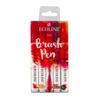 Vodene olovke Ecoline Brush Pen Red  | Set od 5 komada